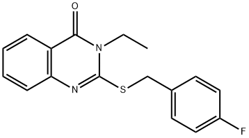 3-ETHYL-2-[(4-FLUOROBENZYL)SULFANYL]-4(3H)-QUINAZOLINONE Struktur