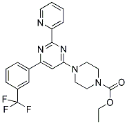 4-[2-PYRIDIN-2-YL-6-(3-TRIFLUOROMETHYL-PHENYL)-PYRIMIDIN-4-YL]-PIPERAZINE-1-CARBOXYLIC ACID ETHYL ESTER Struktur