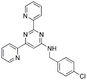 N-(4-CHLOROBENZYL)-2,6-DIPYRIDIN-2-YLPYRIMIDIN-4-AMINE Struktur