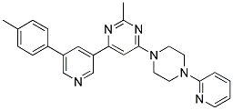 2-METHYL-4-(4-PYRIDIN-2-YL-PIPERAZIN-1-YL)-6-(5-P-TOLYL-PYRIDIN-3-YL)-PYRIMIDINE Struktur