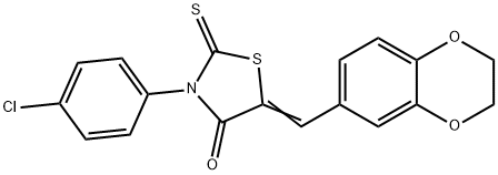 3-(4-CHLOROPHENYL)-5-(2,3-DIHYDRO-1,4-BENZODIOXIN-6-YLMETHYLENE)-2-THIOXO-1,3-THIAZOLAN-4-ONE Struktur