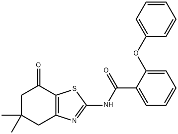 N-(5,5-DIMETHYL-7-OXO-4,5,6,7-TETRAHYDRO-1,3-BENZOTHIAZOL-2-YL)-2-PHENOXYBENZAMIDE Struktur