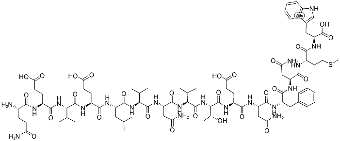 H-GLN-GLU-VAL-GLU-LEU-VAL-ASN-VAL-THR-GLU-ASN-PHE-ASN-MET-TRP-OH Struktur