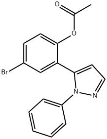 5-(5-BROMO-2-HYDROXYPHENYL)-1-PHENYLPYRAZOLE ACETATE Struktur