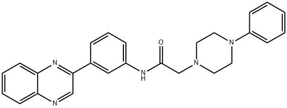 2-(4-PHENYLPIPERAZINO)-N-[3-(2-QUINOXALINYL)PHENYL]ACETAMIDE Struktur