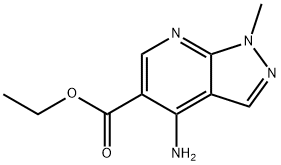 4-AMINO-1-METHYL-1H-PYRAZOLO[3,4-B]PYRIDINE-5-CARBOXYLIC ACID ETHYL ESTER Struktur