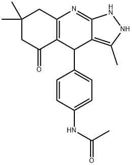 N-[4-(3,7,7-TRIMETHYL-5-OXO-4,5,6,7,8,9-HEXAHYDRO-2H-PYRAZOLO[3,4-B]QUINOLIN-4-YL)PHENYL]ACETAMIDE Struktur