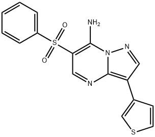 6-(PHENYLSULFONYL)-3-(3-THIENYL)PYRAZOLO[1,5-A]PYRIMIDIN-7-AMINE Struktur