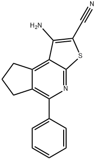 1-AMINO-5-PHENYL-7,8-DIHYDRO-6H-CYCLOPENTA[D]THIENO[2,3-B]PYRIDINE-2-CARBONITRILE Struktur