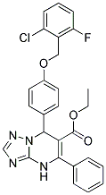 ETHYL 7-(4-(2-CHLORO-6-FLUOROBENZYLOXY)PHENYL)-5-PHENYL-4,7-DIHYDRO-[1,2,4]TRIAZOLO[1,5-A]PYRIMIDINE-6-CARBOXYLATE Struktur