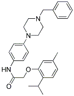 N-(4-(4-BENZYLPIPERAZIN-1-YL)PHENYL)-2-(2-ISOPROPYL-5-METHYLPHENOXY)ACETAMIDE Struktur