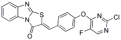 (2Z)-2-{4-[(2-CHLORO-5-FLUOROPYRIMIDIN-4-YL)OXY]BENZYLIDENE}[1,3]THIAZOLO[3,2-A]BENZIMIDAZOL-3(2H)-ONE Struktur