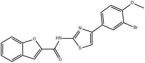 N-[4-(3-BROMO-4-METHOXYPHENYL)-1,3-THIAZOL-2-YL]-1-BENZOFURAN-2-CARBOXAMIDE Struktur