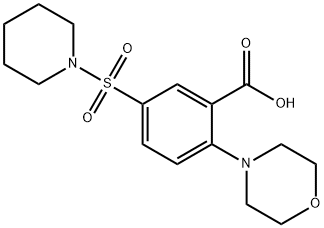 2-MORPHOLIN-4-YL-5-(PIPERIDINE-1-SULFONYL)-BENZOIC ACID Struktur