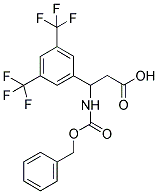 3-BENZYLOXYCARBONYLAMINO-3-(3,5-BIS-TRIFLUOROMETHYL-PHENYL)-PROPIONIC ACID Struktur