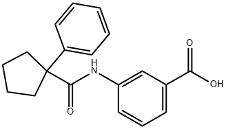 3-((PHENYLCYCLOPENTYL)CARBONYLAMINO)BENZOIC ACID Struktur