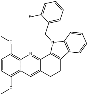 13-(2-FLUOROBENZYL)-8,11-DIMETHOXY-6,13-DIHYDRO-5H-INDOLO[3,2-C]ACRIDINE Struktur