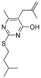 6-METHYL-2-[(3-METHYLBUTYL)THIO]-5-(2-METHYLPROP-2-ENYL)PYRIMIDIN-4-OL Struktur