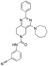 4-AZEPAN-1-YL-2-PHENYL-7,8-DIHYDRO-5H-PYRIDO[4,3-D]PYRIMIDINE-6-CARBOXYLIC ACID (3-CYANO-PHENYL)-AMIDE Struktur