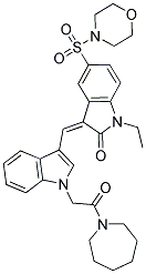 (Z)-3-((1-(2-(AZEPAN-1-YL)-2-OXOETHYL)-1H-INDOL-3-YL)METHYLENE)-1-ETHYL-5-(MORPHOLINOSULFONYL)INDOLIN-2-ONE Struktur