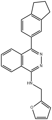 4-(2,3-DIHYDRO-1H-INDEN-5-YL)-N-(2-FURYLMETHYL)-1-PHTHALAZINAMINE Struktur