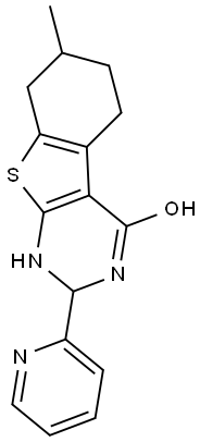 7-METHYL-2-PYRIDIN-2-YL-1,2,5,6,7,8-HEXAHYDRO[1]BENZOTHIENO[2,3-D]PYRIMIDIN-4-OL Struktur