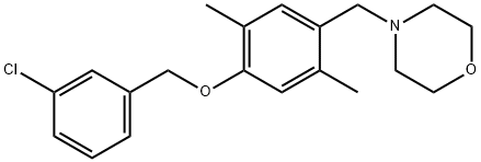 3-CHLOROBENZYL 2,5-DIMETHYL-4-(MORPHOLINOMETHYL)PHENYL ETHER Struktur