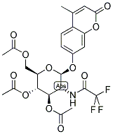 4-METHYLUMBELLIFERYL 2-TRIFLUOROACETYL-3,4,6-O-TRIACETYL-2-DEOXY-BETA-D-GLUCOPYRANOSIDE Struktur