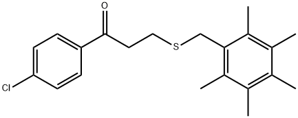 1-(4-CHLOROPHENYL)-3-[(2,3,4,5,6-PENTAMETHYLBENZYL)SULFANYL]-1-PROPANONE Struktur