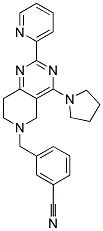 3-(2-PYRIDIN-2-YL-4-PYRROLIDIN-1-YL-7,8-DIHYDRO-5H-PYRIDO[4,3-D]PYRIMIDIN-6-YLMETHYL)-BENZONITRILE Struktur