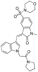 (Z)-1-METHYL-5-(MORPHOLINOSULFONYL)-3-((1-(2-OXO-2-(PYRROLIDIN-1-YL)ETHYL)-1H-INDOL-3-YL)METHYLENE)INDOLIN-2-ONE Struktur