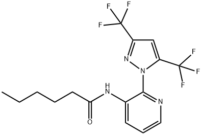 N-(2-[3,5-BIS(TRIFLUOROMETHYL)-1H-PYRAZOL-1-YL]-3-PYRIDINYL)HEXANAMIDE Struktur