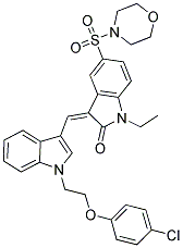 (Z)-3-((1-(2-(4-CHLOROPHENOXY)ETHYL)-1H-INDOL-3-YL)METHYLENE)-1-ETHYL-5-(MORPHOLINOSULFONYL)INDOLIN-2-ONE Struktur