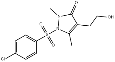 1-[(4-CHLOROPHENYL)SULFONYL]-4-(2-HYDROXYETHYL)-2,5-DIMETHYL-1,2-DIHYDRO-3H-PYRAZOL-3-ONE Struktur