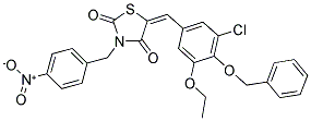 (E)-5-(4-(BENZYLOXY)-3-CHLORO-5-ETHOXYBENZYLIDENE)-3-(4-NITROBENZYL)THIAZOLIDINE-2,4-DIONE Struktur