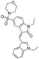 (Z)-1-ETHYL-3-((1-ETHYL-1H-INDOL-3-YL)METHYLENE)-5-(MORPHOLINOSULFONYL)INDOLIN-2-ONE Struktur