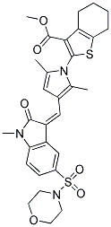 (Z)-METHYL 2-(2,5-DIMETHYL-3-((1-METHYL-5-(MORPHOLINOSULFONYL)-2-OXOINDOLIN-3-YLIDENE)METHYL)-1H-PYRROL-1-YL)-4,5,6,7-TETRAHYDROBENZO[B]THIOPHENE-3-CARBOXYLATE Struktur