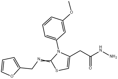 [2-(FURAN-2-YLMETHYLIMINO)-3-(3-METHOXY-PHENYL)-2,3-DIHYDRO-THIAZOL-4-YL]-ACETIC ACID HYDRAZIDE Struktur