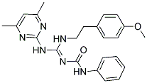 (E)-1-((4,6-DIMETHYLPYRIMIDIN-2-YLAMINO)(4-METHOXYPHENETHYLAMINO)METHYLENE)-3-PHENYLUREA Struktur