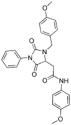 2-[3-(4-METHOXYBENZYL)-2,5-DIOXO-1-PHENYL-4-IMIDAZOLIDINYL]-N-(4-METHOXYPHENYL)ACETAMIDE Struktur