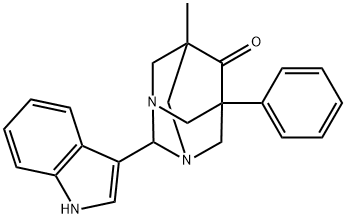 2-(1H-INDOL-3-YL)-5-METHYL-7-PHENYL-1,3-DIAZATRICYCLO[3.3.1.1~3,7~]DECAN-6-ONE Struktur