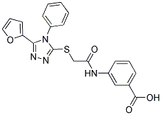 3-[2-(5-FURAN-2-YL-4-PHENYL-4H-[1,2,4]TRIAZOL-3-YLSULFANYL)-ACETYLAMINO]-BENZOIC ACID Struktur