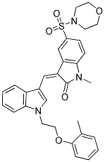 (Z)-1-METHYL-5-(MORPHOLINOSULFONYL)-3-((1-(2-(O-TOLYLOXY)ETHYL)-1H-INDOL-3-YL)METHYLENE)INDOLIN-2-ONE Struktur