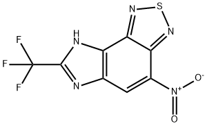 4-NITRO-7-(TRIFLUOROMETHYL)-8H-IMIDAZO[4,5-E][2,1,3]BENZOTHIADIAZOLE Struktur