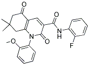 N-(2-FLUOROPHENYL)-1-(2-METHOXYPHENYL)-7,7-DIMETHYL-2,5-DIOXO-1,2,5,6,7,8-HEXAHYDRO-3-QUINOLINECARBOXAMIDE Struktur