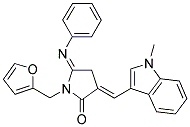 (3E,5E)-1-(FURAN-2-YLMETHYL)-3-((1-METHYL-1H-INDOL-3-YL)METHYLENE)-5-(PHENYLIMINO)PYRROLIDIN-2-ONE Struktur