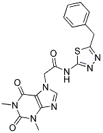 N-(5-BENZYL-1,3,4-THIADIAZOL-2-YL)-2-(1,3-DIMETHYL-2,6-DIOXO-1,2,3,6-TETRAHYDRO-7H-PURIN-7-YL)ACETAMIDE Struktur