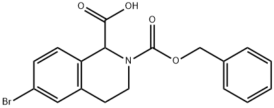 2-CBZ-6-BROMO-3,4-DIHYDRO-1H-ISOQUINOLINE-1-CARBOXYLIC ACID Struktur