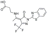 3-({(1Z)-1-[1-(1,3-BENZOTHIAZOL-2-YL)-5-OXO-3-(TRIFLUOROMETHYL)-1,5-DIHYDRO-4H-PYRAZOL-4-YLIDENE]ETHYL}AMINO)PROPANOIC ACID Struktur