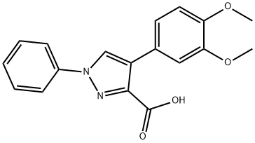 4-(3,4-DIMETHOXYPHENYL)-1-PHENYL-1H-PYRAZOLE-3-CARBOXYLIC ACID Struktur